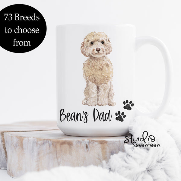 Dog Dad Mug, Custom Dog Mug, Personalized Gift for Dog Dad, Pet Portrait, Dog Lover Gift, Dog Portrait, Father's Day Gift