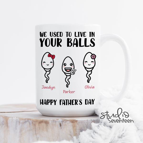 Funny Father's Day Coffee Mug Personalized With Kids Names