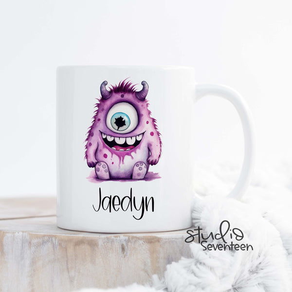 Personalized Halloween Coffee Mug With Cute Monster