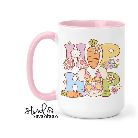 Hip Hop Coffee Mug With Cute Easter Design, Spring Decor Cup