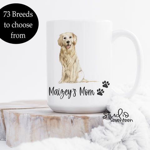 Custom Dog Mom Mug, Personalized Dog Coffee Cup