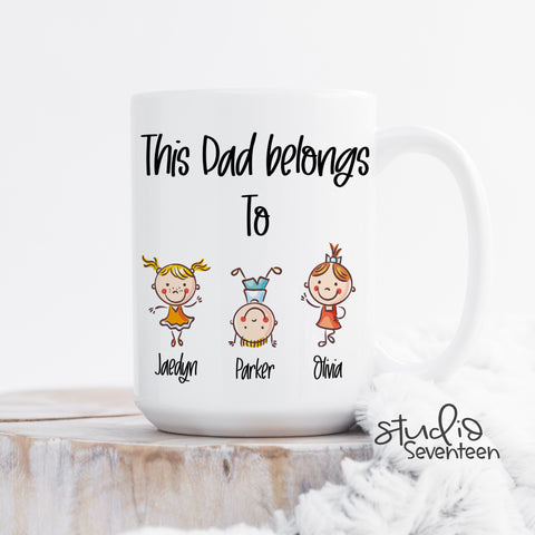 Personalized Dad Coffee Mug With Kids Names