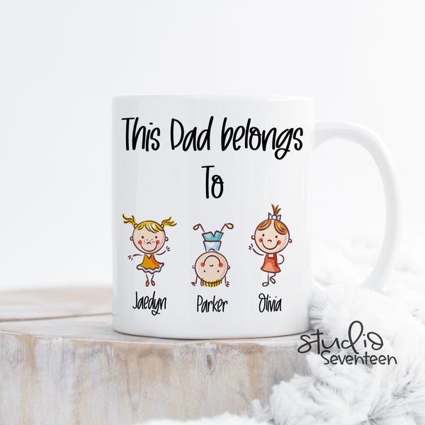 Personalized Dad Coffee Mug With Kids Names