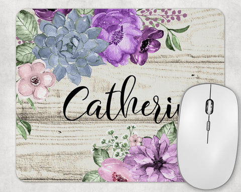 Floral Personalized Mouse Pad, Mouse Mat, Office Decor, Round Mouse Pad, Office Supplies, Desk Accessories. New Job Gift