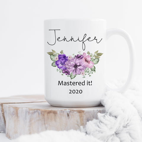 Master&#39;s Degree Graduation Gift Personalized, Graduation Mug, Class of 2020, Graduation Mug Gift, Mastered It, Masters Student Gift,