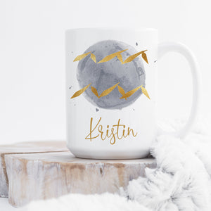 Coffee Mug with the zodiac sign Aquarius