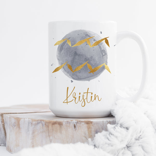 Coffee Mug with the zodiac sign Aquarius