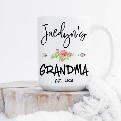 Grandma Mug, New Grandma Gift,  Future Grandmother Coffee Cup, Custom Mother&#39;s Day Gift for Grandma, Personalized Birthday Gift