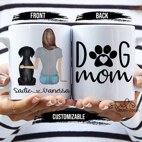 Dog Mom Mug, Custom Pet Mug, Custom Dog Mugs, Personalized Gift for Dog Mom, Pet Portrait, Dog Lover Gift, Dog Portrait