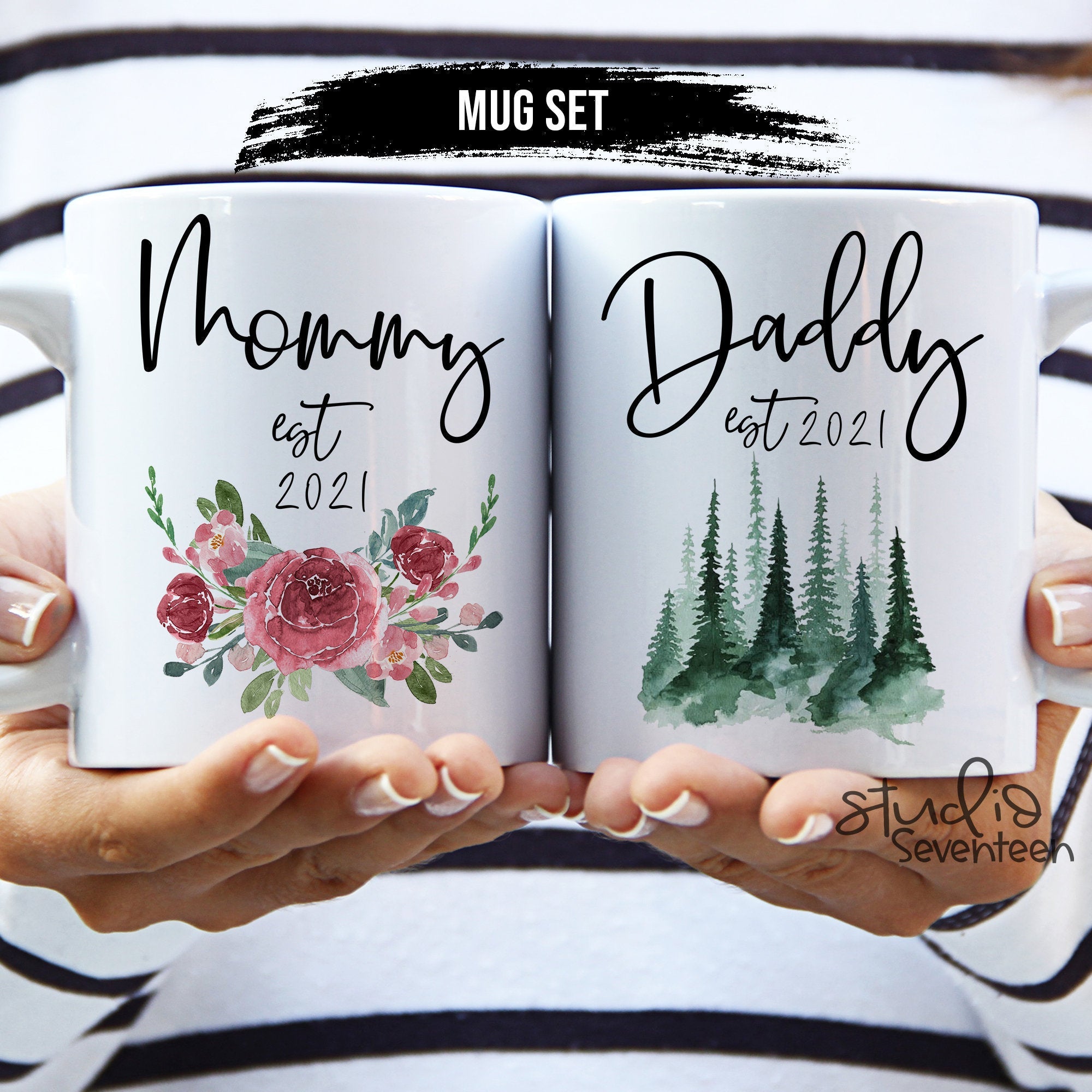Mommy and Daddy Mug Set