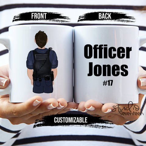 Police Officer Mug, Personalized Police Officer Gift, Police Gift, Cop Gifts, Cop Mug, Personalized Mug, Male Officer