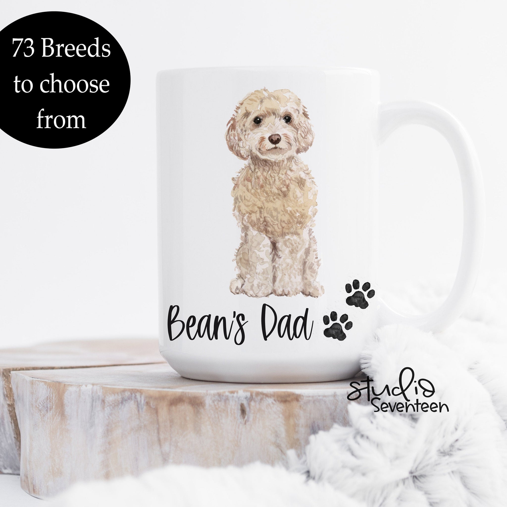 Dog Dad Mug, Custom Dog Mug, Personalized Gift for Dog Dad, Pet Portrait, Dog Lover Gift, Dog Portrait, Father&#39;s Day Gift