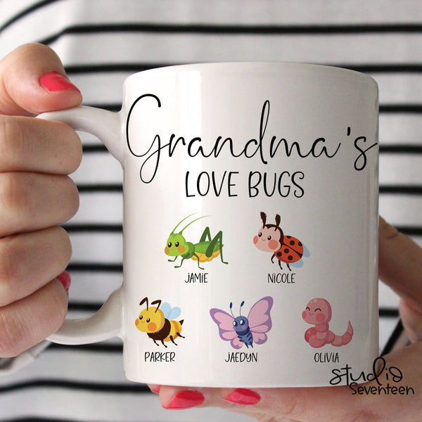 Personalized Grandma's Love Bugs Mug