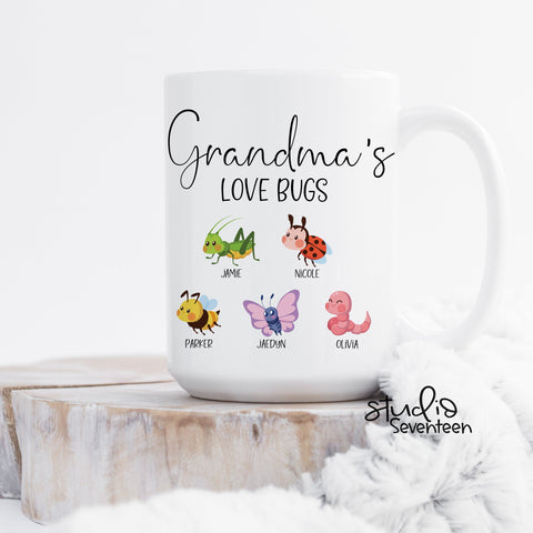 Personalized Grandma's Love Bugs Mug