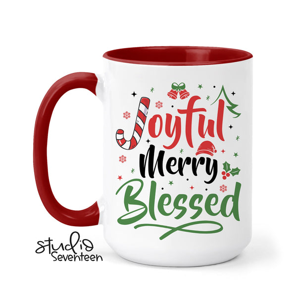 Retro Joyful Merry Blessed Coffee Mug