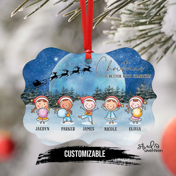 Custom Grandkids Christmas Tree Ornament