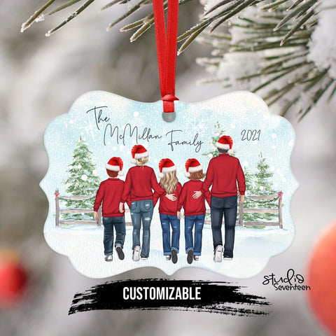 Custom Family Christmas Tree Ornament