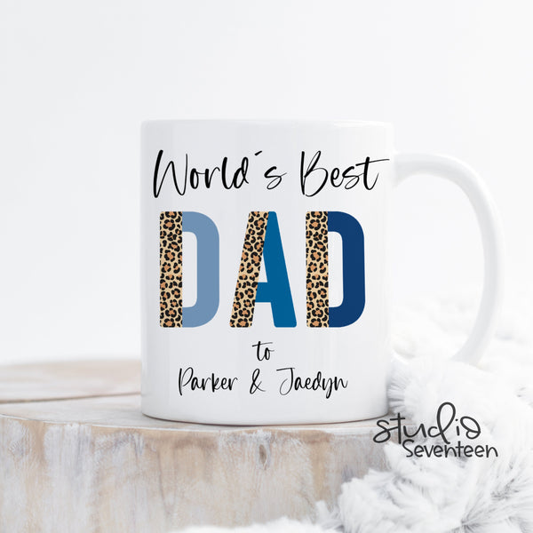 World's Best Dad Coffee Mug Personalized With Kids Names