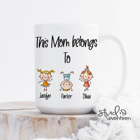 Personalized Mom Coffee Mug With Kids Names