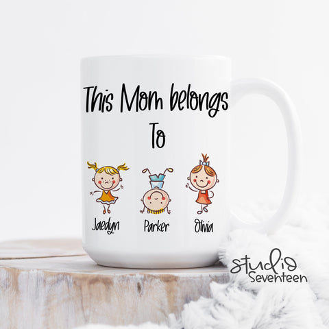 Personalized Mom Coffee Mug With Kids Names