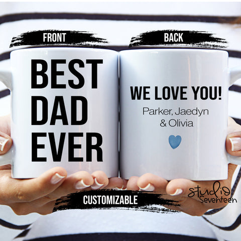 Best Dad Ever Coffee Mug Personalized With Kids Names