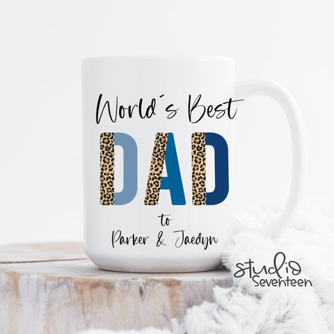 World's Best Dad Coffee Mug Personalized With Kids Names