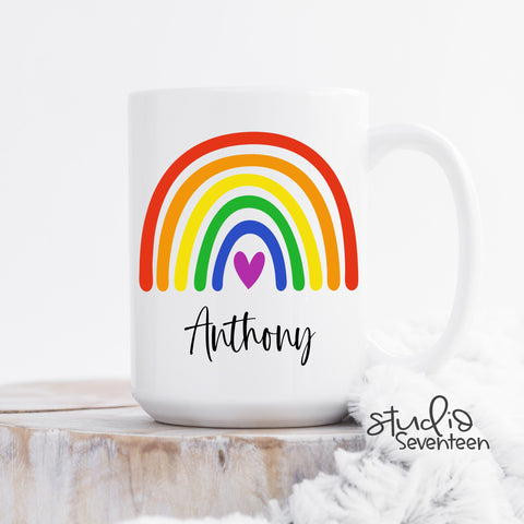 Personalized Rainbow Coffee Mug for Pride Month