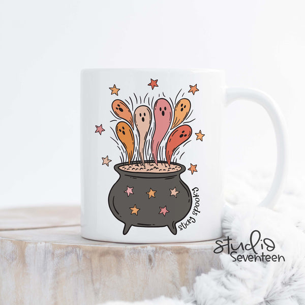 Stay Spooky Ghost Cauldron Halloween Coffee Mug