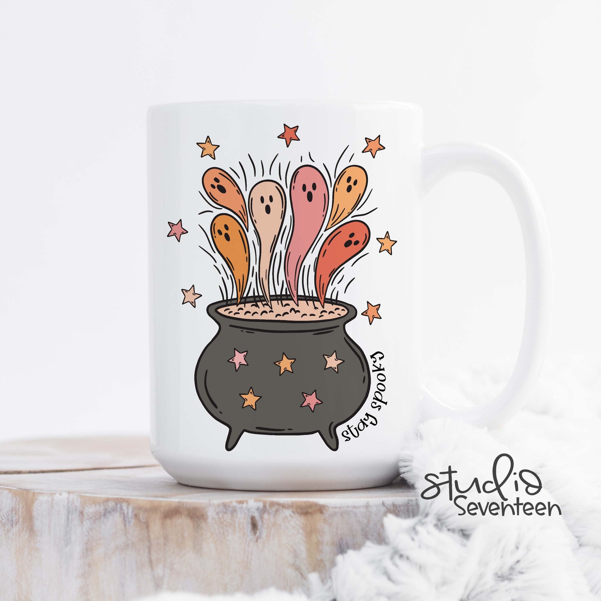 Stay Spooky Ghost Cauldron Halloween Coffee Mug