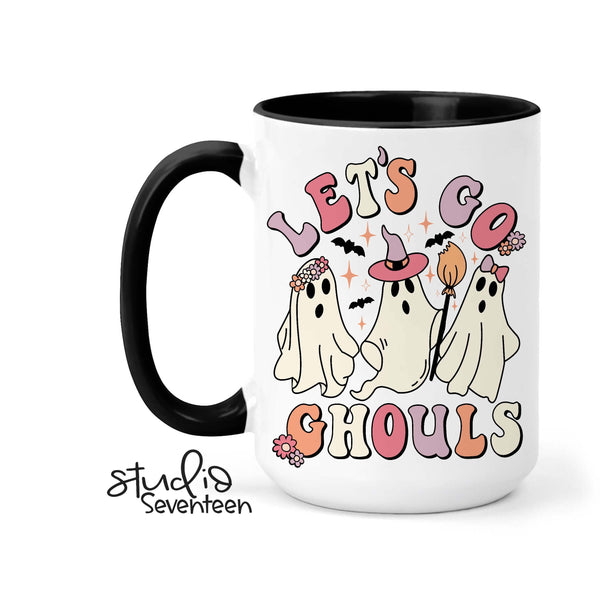 Retro Let's Go Ghouls Halloween Coffee Mug