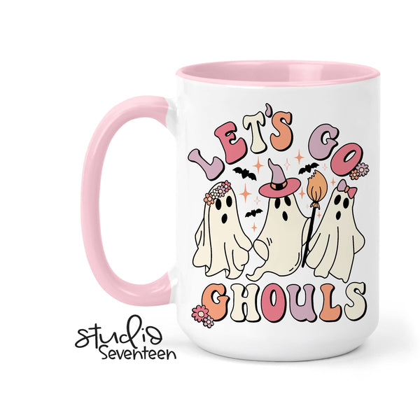 Retro Let's Go Ghouls Halloween Coffee Mug