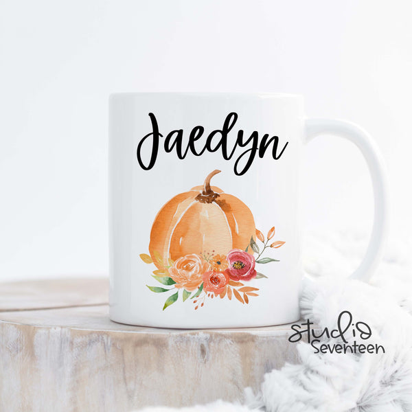 Personalized Fall Pumpkin Coffee Mug